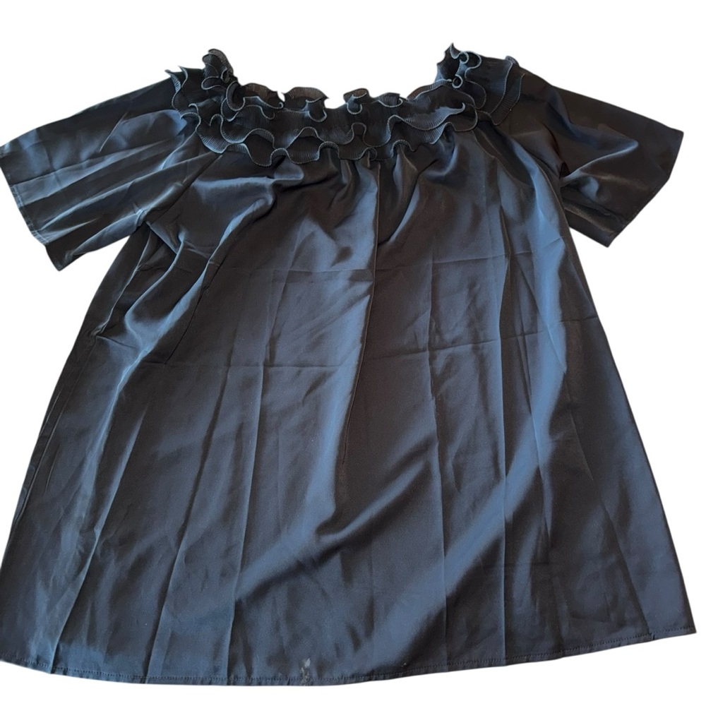 Women’s Plus Size Off The Shoulder Short Sleeve Blouse Size 5XL Black NWOT